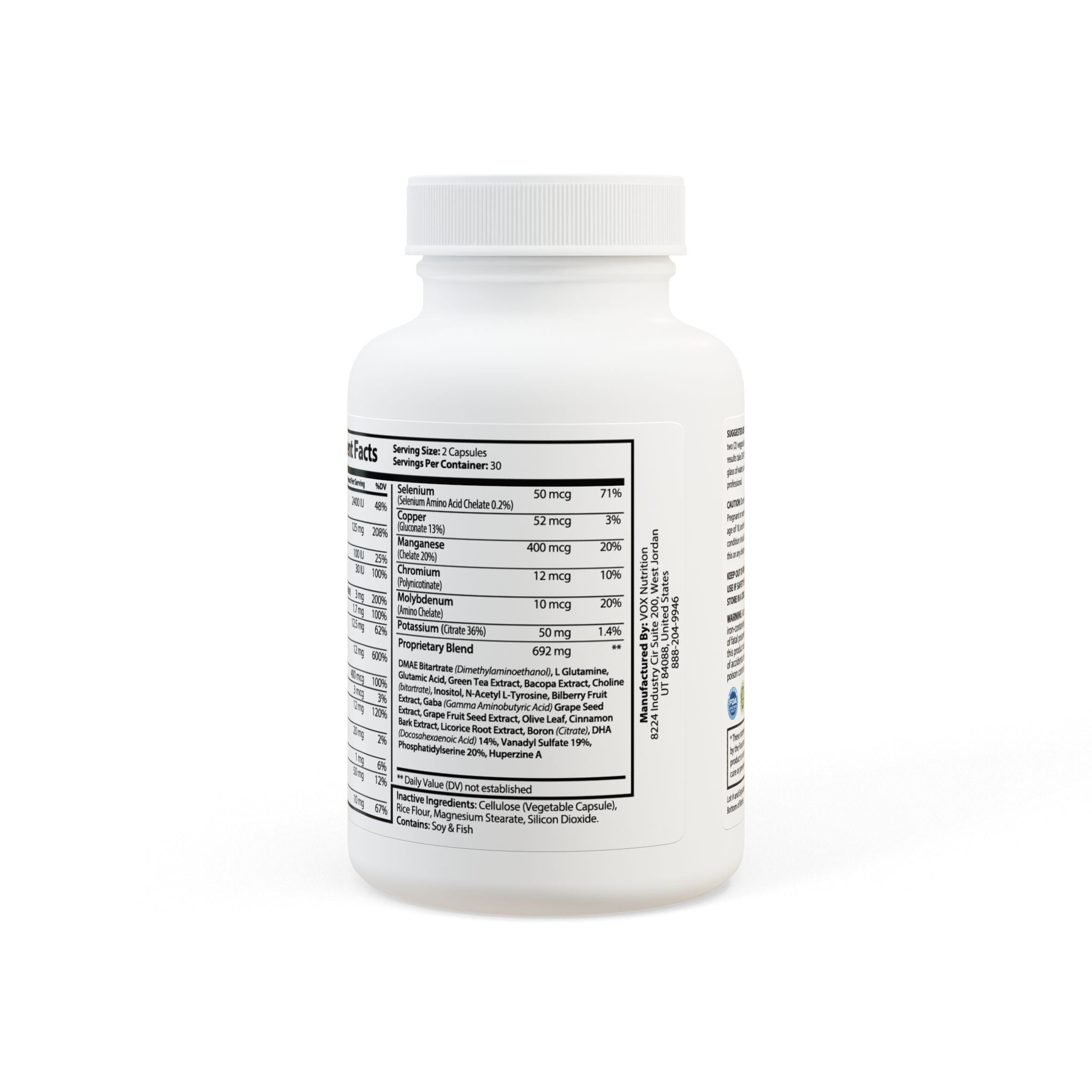 Primalon Brain Support Complex 60 Capsules | Focus, Memory & Mental Clarity | Nootropic Supplement Non-GMO