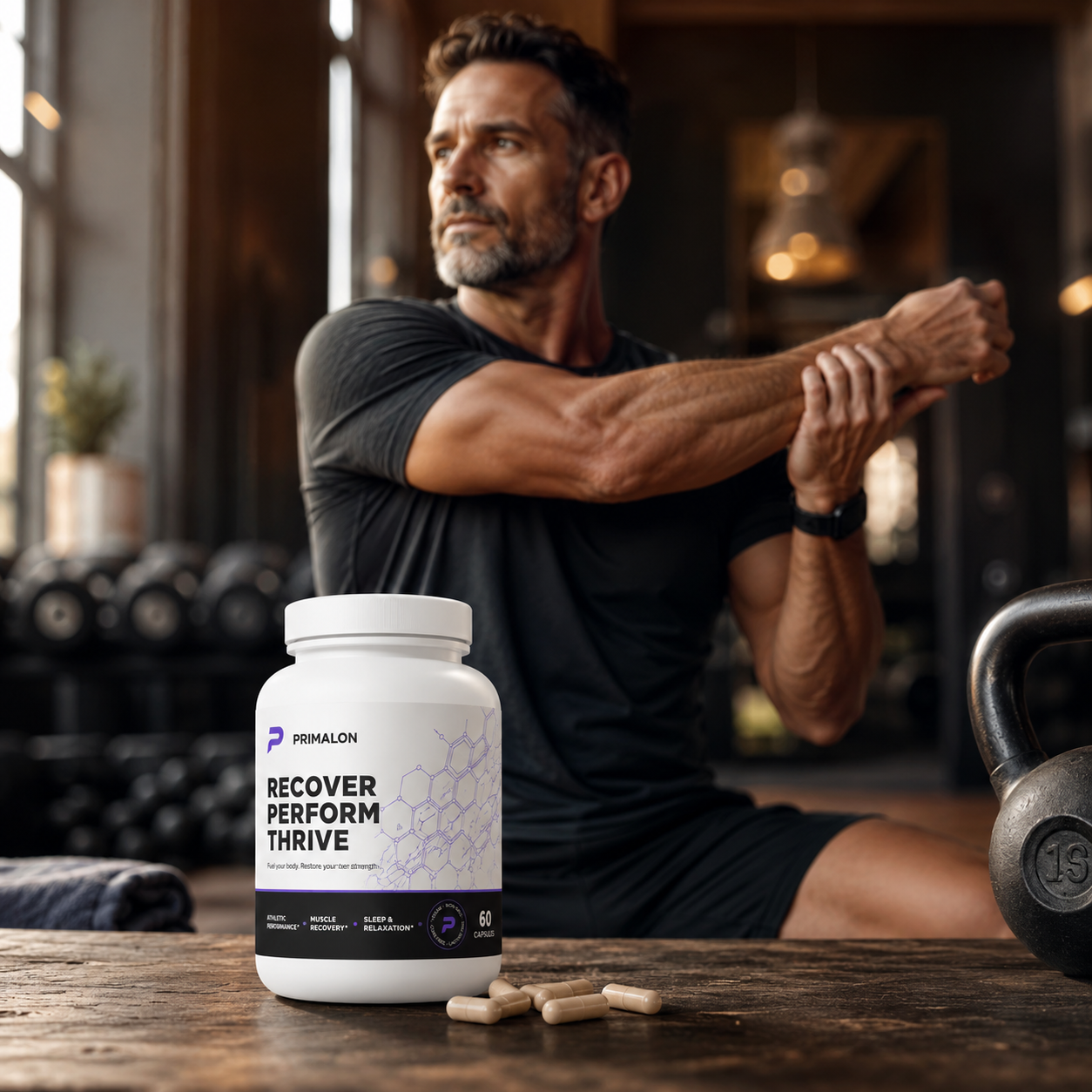 Primalon Magnesium Glycinate Supplement 60 Capsules | Sleep, Muscle Recovery & Stress Support | Non-GMO Vegan