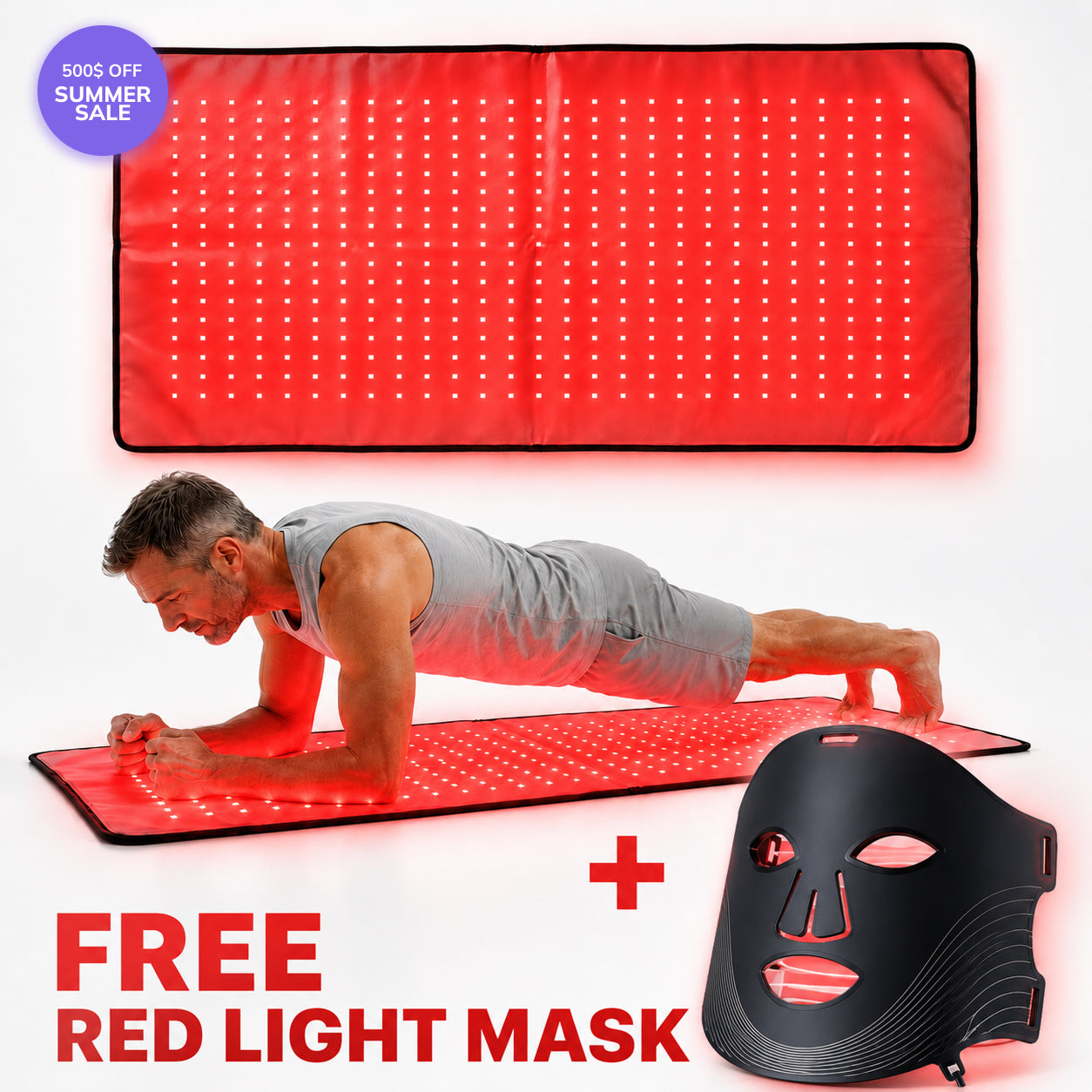 Primalon Red Light Therapy Mat | 660nm + 850nm Full Body Pain Relief Muscle Recovery Anti-Aging Sleep | Home Use